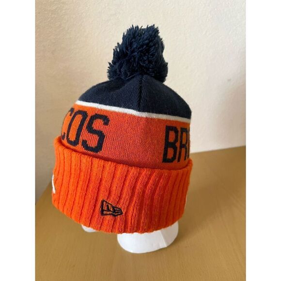 Denver Broncos New Era Orange Marl Cuffed Knit Hat with Pom - Picture 2 of 6